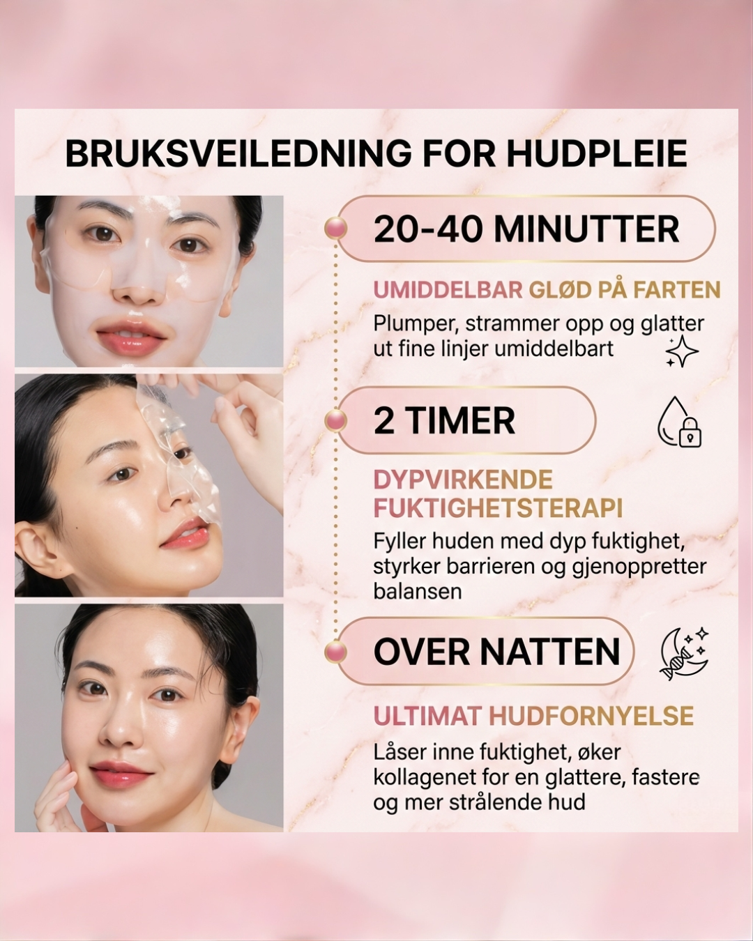 Ansiktsmaske med PDRN og lakse-DNA