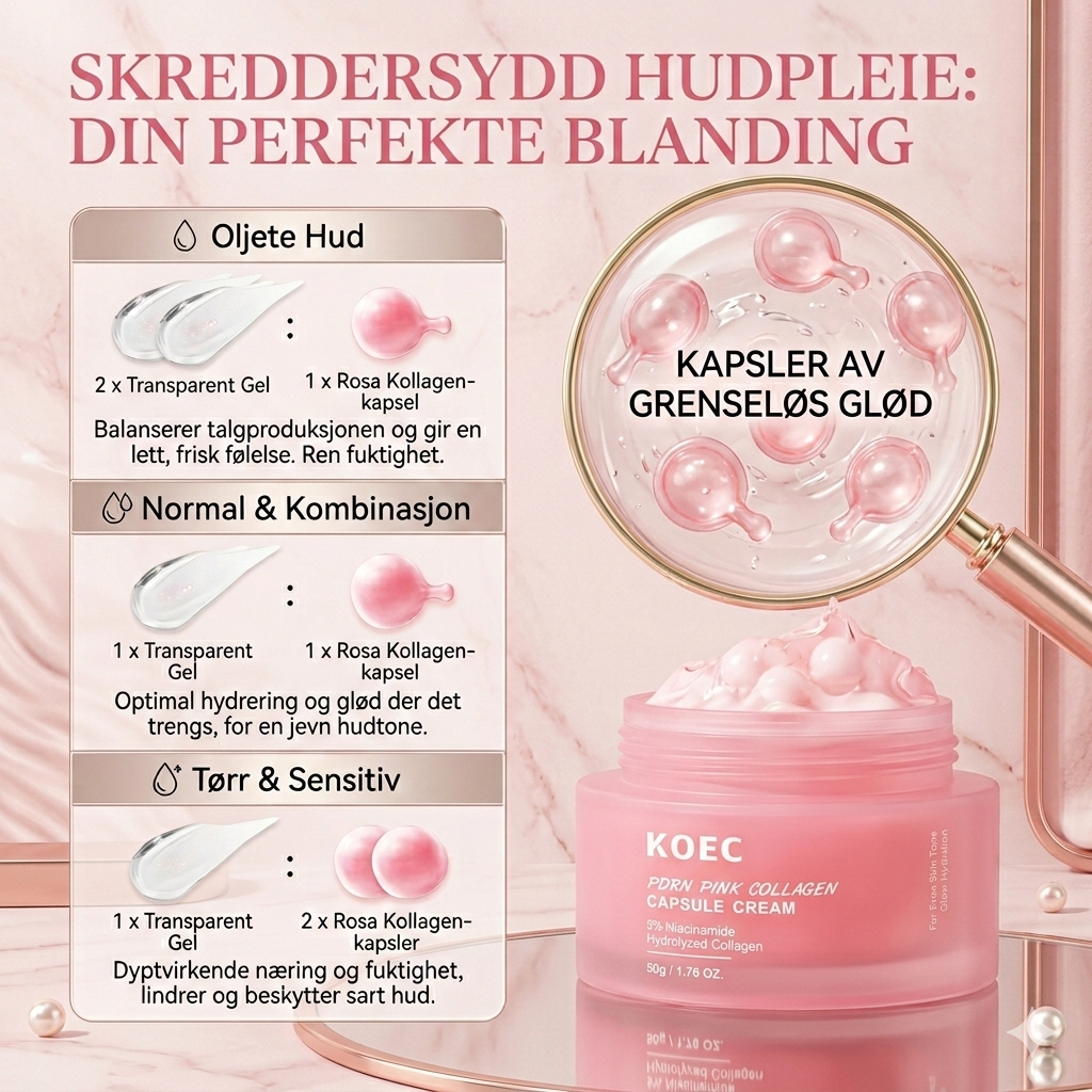 PDRN Pink Collagen – Kapsler for glødende hud